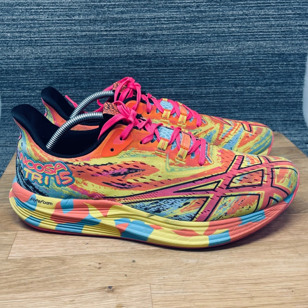 ASICS Noosa Tri 15 Running Shoes Men 11 Pink Vibrant FlyteFoam Sneakers 1011B609
